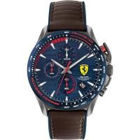 ราคา Ferrari Scuderia Pilota Evo Men's Quartz Chronograph Stainless Steel and Leather Strap Watch, Color: Brown (23137730740)