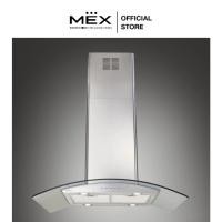 ราคา MEX รุ่น IS738XS90 เครื่องดูดควันทรงกระโจมชนิดกลางห้อง ขนาด 90 ซม. (กระจกทรงโค้ง) (26078855523)