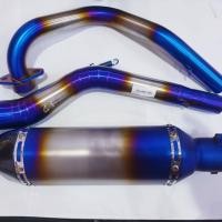 ราคา คอท่อสแตนเลส Exciter 150 สีไทเท พร้อม ปลายท่อ AKA สีไทเท 14 นิ้ว เสียงแน่น (23287144888)