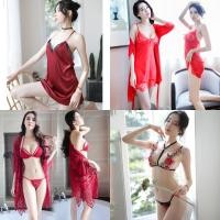 ราคา รวมเซ็ทสีแดงเสื้อคลุมนอน ชุดจีสตริงกุหลาบ เซ็กซี่ ชุดนอนไม่ได้นอน พร้อมส่งจากไทย (3035997592)