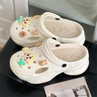 ราคา AJAYGNA รองเท้าหัวโต พื้นนุ่ม แถมตัวติด เสริมส้น 8 เซน รองเท้าผู้หญิงรัดส้น EVA สีพื้นล้วน SHO-SUN0830-MKT/LUK (27471725615)