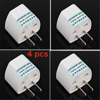 ราคา Universal Prong Plug to 2 Flat Prong US Standard Plug Travel Power Adapter,White 4 Pcs (1280204007)