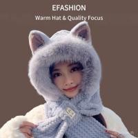 ราคา หมวกผู้หญิง ทำจากขนสัตว์ปุยหนา เหมาะสำหรับฤดูใบไม้ร่วงและฤดูหนาว ออกแบบมาเพื่ออุ่นสบายและปกป้องใบหน้า (28493423358)