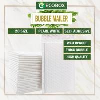 ราคา EcoBox - White Pearl Bubble Mailer 20 ขนาด Bubble Mailer Envelop Plastic Mailing Bag (28193055572)