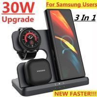 ราคา 3-in-1 แท่นชาร์จไร้สาย 15W พร้อมพัดลมระบายความร้อน สําหรับ Samsung Z Fold 3 S23 S22 S21 S20 Galaxy Watch 5 4 3 Active 2 S3 S4 Buds (17896816343)