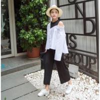 ราคา เสื้อเชิ้ตเปิดไหล่โชว์เสื้อกล้าม เสื้อติดกัน (78295288)