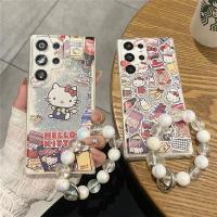 ราคา Yเคสโทรศัพท์ Hello Kitty minimart สำหรับ Samsung Galaxy S23fe S21 S22 S24 S23 PLUS ultra Liquid quicksand เคสเชือกเส้นเล (26665995255)