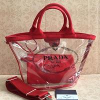 ราคา Used prada tote red tote with dustbag (3614499261)
