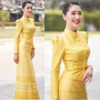 ราคา ชุดไทยสีเหลือง ชุดไทยจิตรลดา ชุดไทยจิตรลดาสีเหลือง ชุดไทยจิตรลดาสีเหลืองทอง ชุดไทยจิตรลดา ชุดไทย ผ้าไหมอิตาลี (19567958626)