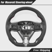 ราคา Carbon Fiber Leather Steering Wheel For Maserati Levante Quattroporte Ghibli 2013 2014 2015 2016 20 (53704079992)