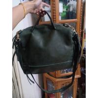 ราคา กระเป๋าหนังมือสองสีเขียวขี้ม้า (23357791851)