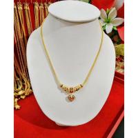 ราคา สร้อยคอลงยาหุ้มทองคำแท้ 5 ไมครอน (2676398203)