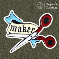 ราคา ✿ ร้านในไทยพร้อมส่ง : เข็มกลัดลายกรรไกรสีแดง “MAKER” | “MAKER” RED SCISSORS Enamel Brooch Pin. (2076174162)