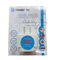 ราคา ปลั๊กไฟ ปลั๊กแปลงขา Adaptor แปลงขา ปลั๊กแปลง 2 ขาแบน TOSHINO รุ่น PS-18E (12719106375)