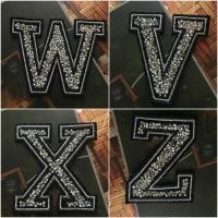 ราคา ตัวอักษร เพชร คริสตัล ปักขอบ ขนาด 3 นิ้ว ตัวรีดติดเสื้อ ตัวรีด ติดกระเป๋า ติดหมวก ติดแจ๊คเก็ต ตัวอักษรภาษาอังกฤษ (6923642720)