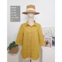 ราคา เสื้อเชิ้ต ผ้าลินินแท้100% เสื้อมือสอง (57204654858)