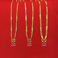 ราคา สร้อยคอทองลายห่วงกลมคั่นปล้องเหลี่ยมตัดลาย หนัก 1,2,3 บาท ยาว 24 นิ้ว ชุบทอง ใส่แทนของจริง ใช้ได้ทุกโอกาส ทำจากทองเหลือง (15249755146)