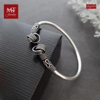 ราคา MT กำไลเงินแท้ หัวลายสาน สไตล์บาหลี ข้อมือ 16, 17 ซม. Silver Bangle (sbg050) MT Jewelry มณีธารา (1155380612)