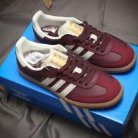 ราคา Adidas Originals Samba Low-Top รองเท้าผ้าใบกีฬาลําลองหนังสีน้ําตาลสีแดงสีเบจยางดิบแต่เพียงผู้เดียว (50806033086)