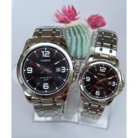 ราคา นาฬิกาคู่รัก Casio รุ่น MTP-1314D-1A และ LTP-1314D-1A สายแสตนเลส หน้าปัดดำ กันน้ำ 50 เมตร - แท้100%ประกันศูนย์1ปี (11781967754)