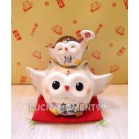 ราคา นกฮูกนำโชค พร้อมนกฮูกตัวเล็กถือพัด นำเข้าจากญี่ปุ่น ขนาดสูง 9 ซม. (20221574818)