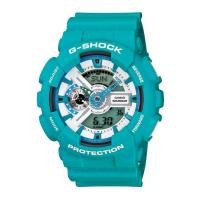ราคา Casio G-Shock นาฬิกาข้อมือผู้ชาย สายเรซิ่น รุ่น GA-110SN-3A - สีฟ้าเทอร์คอยซ์ (411037361)