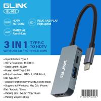 ราคา Glink GL-052 USB Type-C To HDMI 4K 30Hz+PD 100W+USB3.0 ตัวแปลงสัญญาณ (41678058712)