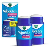 ราคา Vicks VapoSticks Twin Pack, Solid Balm, Soothing Non-Medicated Vicks Vapors (44203394519)