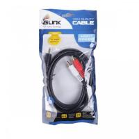 ราคา GLINK GLDC-001 สายต่อเสียงเข้าลำโพง 1ออก2 หัวแจ็ค 3.5mm ออกหัว RCA (29455844738)
