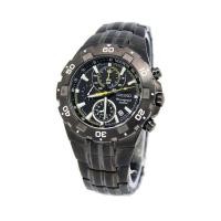 ราคา Seiko Men's SNAD37 Stainless Steel Chronograph Alarm Watch - Black Dial (7030046930)