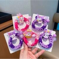 ราคา (YUNITA) Sanrio ผมที่มีสีสันยางการทําเหมืองแร่ Kuromi Melody ผม Tie สร้อยข้อมือถัก Bell Ball อัญมณีน่ารัก (28061299445)