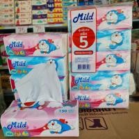 ราคา ((ถูกที่สุด))ทิชชู่เช็ดหน้า 150 แผ่น กระดาษทิชชู่เช็ดหน้า แพค 5 ห่อ มายด์ mild ของแท้ (20293473455)