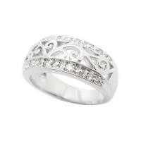 ราคา (3-6)แหวน ผู้หญิงมินิมอล แหวนแถว ลาย ฉลุ ประดับเพชร ประดับเพชร cz ชุบทองคำขาว (62406240)