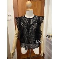 ราคา BL001 เสื้อแขนกุด มีปีก ลูกไม้ สีดำ จาก Zara (12431933663)