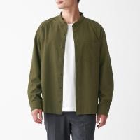 ราคา MUJI Men Flannel Stand Collar Shirt (41265299641)