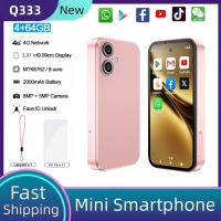 ราคา ใหม่ Q333 Mini 4G สมาร์ทโฟน MT6762 หน่วยความจําขนาดใหญ่ 64GB Android 12.0 Quad-core CPU 8MP กล้องหลัง Dual SIM 2000mAh อายุการใช้งานแบตเตอรี่ยาวนาน 3.97 นิ้วโทรศัพท์ขนาดเล็ก (40804849254)