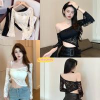 ราคา พร้อมส่ง เสื้อเปิดไหล่แขนยาว เสื้อลูกไม้ แขนยาว เซ็กซี่ เข้ารูป เปิดไหล่ "FY3091"Miss Kitty❤️ (44417296650)