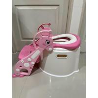 ราคา บันไดฝารองนั่งชักโครก สีชมพู สำหรับเด็ก (มือสอง) (24990507739)