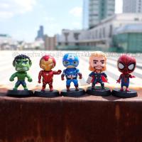 ราคา โมเดล Ironman ไอรอนแมน & Captain America กัปตันอเมริกา & Hulk & Thor & Spiderman & Black Panther ท่ายืน ส่ายหัว 4.5นิ้ว (1119728590)