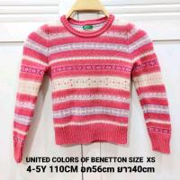 ราคา เสื้อไหมพรมเด็ก UNITED COLORS OF BENETTON แท้100% สีชมพูบาร์บี้น่ารัก XS 4-5Y 110cm (19239870265)