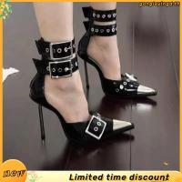 ราคา รองเท้าส้นสูง หัวแหลม แต่งสายรัดข้อเท้า แบบแบน (24945733143)