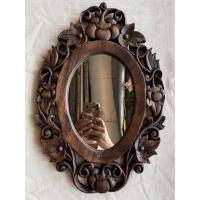 ราคา กระจกกรอบไม้แกะสลัก ลายฟักทอง ทรงวินเทจ กระจกไม้ติดผนัง (15694141347)