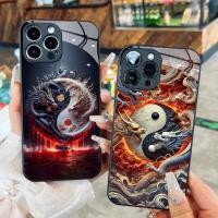 ราคา เคสกระจกมังกรรีดรอบหยินและหยาง สวิล มังกรขาวดําสําหรับ ไอโฟน 17 16 15 14 13 12 11 8 7 6 6ส 6พี 7พี 8พี (48603197381)