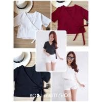ราคา บหน้า แขนสั้น ผูกโบว์ด้านข้าง ครัยยังไม่มีรีบจัดเรยนะคร่าสาวๆ สี : ขาว แดง ดำ เทา ผ้า : Mango (49835742)