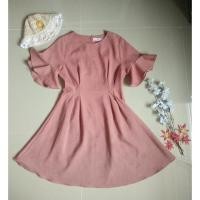 ราคา ชุดเดรสมือสอง เดรสออกงาน เดรสสั้นสีชมพูกะปิ (10451654597)