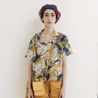 ราคา เสื้อฮาวาย สีเหลือง ลายใบไม้ (6279369804)