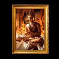 ราคา รูป พระพุทธเจ้า พระสัมมาสัมพุทธเจ้า ดอกบัว ศีล สมาธิ ปัญญา พุทธศิลป์ รูป พร้อม กรอบรูป (26532326721)