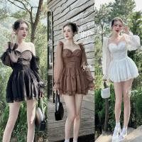 ราคา เดรสเปิดไหล่ไหมพรมกระดุมห่อกระโปรงหนาเซ็กซี่แต่ยังอบอุ่นใส่ปิดไหล่คอปาดได้ (24875246693)