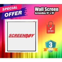 ราคา ของใหม่ จอโปรเจคเตอร์ 70x70 นิ้ว จอแขวนมือดึงอัตราส่วน 1:1 จอโปรเจคเตอร์ Screen Wall ScreenBoy (19250368583)