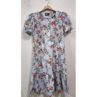 ราคา ชุดเดรสกระโปรงยาว ผ้าชีฟอง ลายดอกสีฟ้า (17572130228)